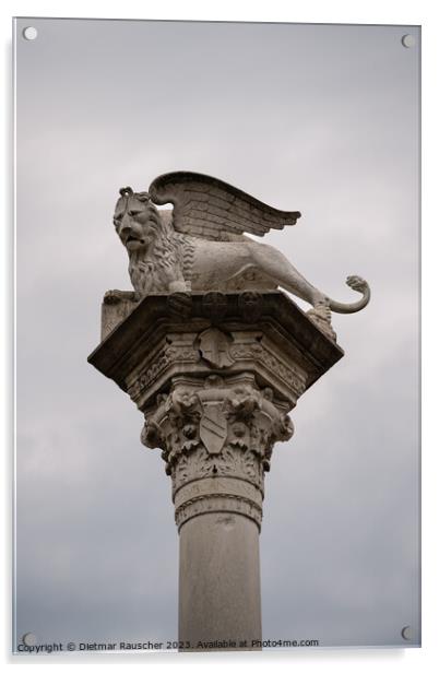 Lion of Saint Mark Column in Vicenza Acrylic by Dietmar Rauscher