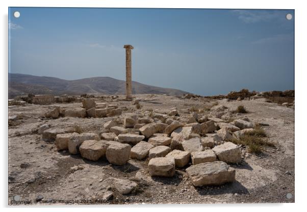 Machaerus Castle Ruins in Jordan Acrylic by Dietmar Rauscher