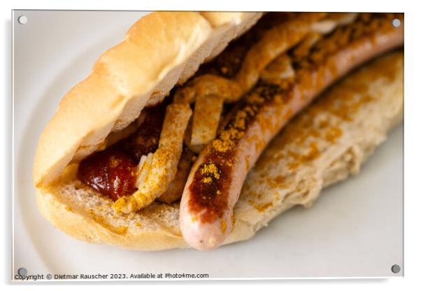 Bosna or Bosner Austrian Style Hot Dog Acrylic by Dietmar Rauscher