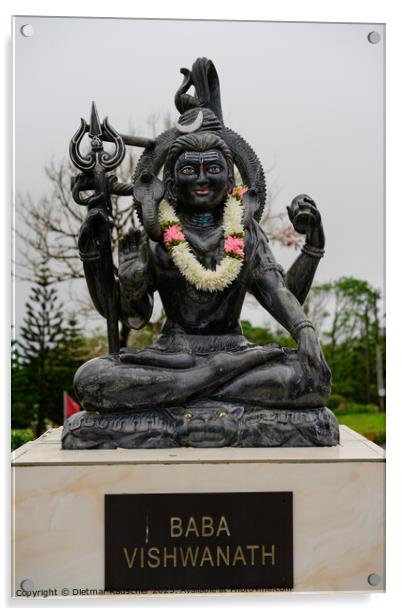Baba Vishwanath Statue of Shiva in Grand Bassin, Mauritius Acrylic by Dietmar Rauscher