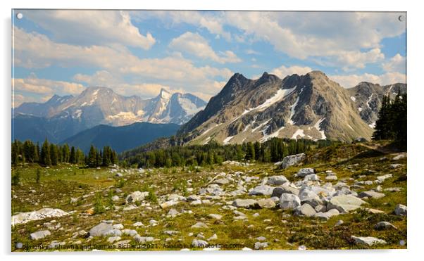 Bastille Mountain landscape Jumbo Pass British Columbia Acrylic by Shawna and Damien Richard