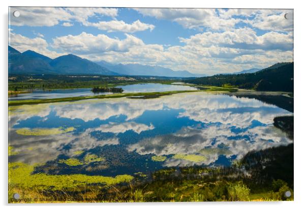 Reflection Wetlands Mountain Landscape Acrylic by Shawna and Damien Richard