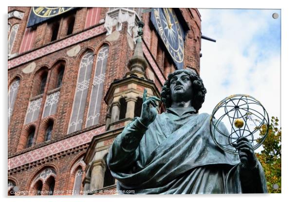 The Nicolaus Copernicus Monument in Torun  Acrylic by Paulina Sator