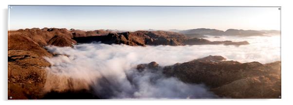 Langdale Valley Aerial Cloud Inversion Lake District 2 Acrylic by Sonny Ryse