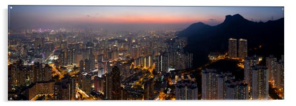 Hong Kong Skyline at sunrise Acrylic by Sonny Ryse