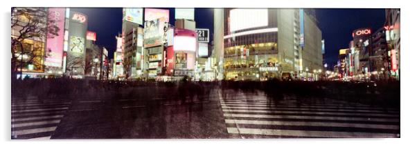 Shibuya Crossing Japan at night Acrylic by Sonny Ryse