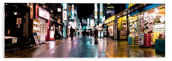 Tokyo Street Lights at Night Acrylic by Sonny Ryse