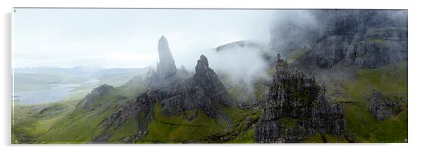 Old Man of Storr in the mist Isle of Skye Scotland Acrylic by Sonny Ryse
