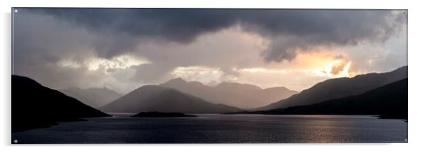 Loch Quoich Sunset Scotland Acrylic by Sonny Ryse