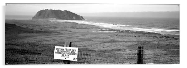 No Trespassing Big Sur California Coast Black and white Acrylic by Sonny Ryse
