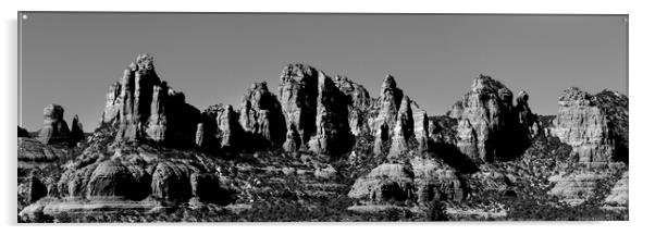 Sedona Mountains Black and white USA Acrylic by Sonny Ryse