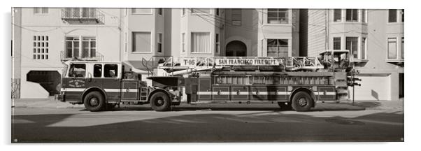 San Francisco Fire Truck USA Acrylic by Sonny Ryse