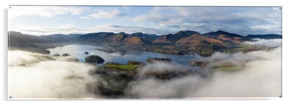 Aerial Above the Clouds of Dewentwater and Catbells in the Lake  Acrylic by Sonny Ryse
