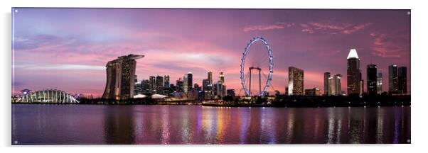 Singapore Skyline Sunset 2 Acrylic by Sonny Ryse