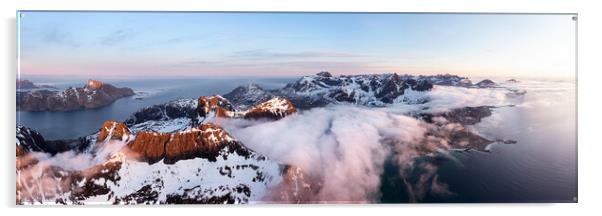 Lofoten Islands Cloud inversion at sunset arctic circle Norway Acrylic by Sonny Ryse