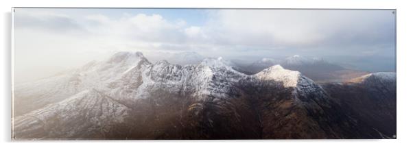 Bla Bheinn Mountain Aerial The Cuillins Isle of Sky Scotland Acrylic by Sonny Ryse