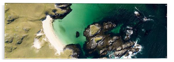 Little Bernera beaches aerial Isle of Lewis Outer hebrides 2 Acrylic by Sonny Ryse