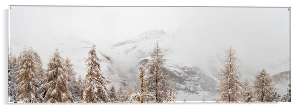 Zermatt Valais Valley Switzerland Winer Snow Acrylic by Sonny Ryse