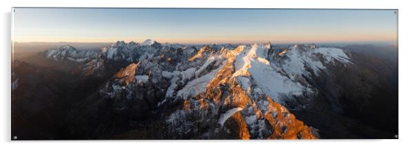 La Meije Glacier Mountain Aerial Massif des Écrins Alps France Acrylic by Sonny Ryse