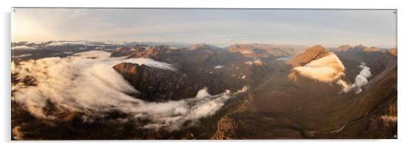 Torridon Mountains Cloud Inversion Scotland Aerial Acrylic by Sonny Ryse