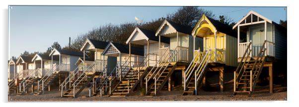 Wells Next the Sea Colouful Beach huts england Acrylic by Sonny Ryse
