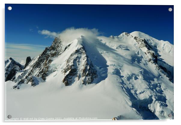 Mont Blanc Mountain Acrylic by Wall Art by Craig Cusins