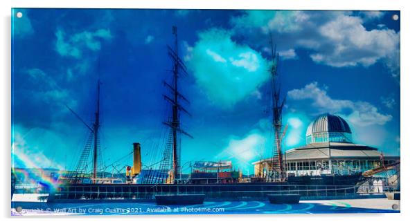 HMS Discovery in Dundee  Acrylic by Wall Art by Craig Cusins