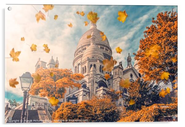 Autumn in Montmartre Acrylic by Manjik Pictures