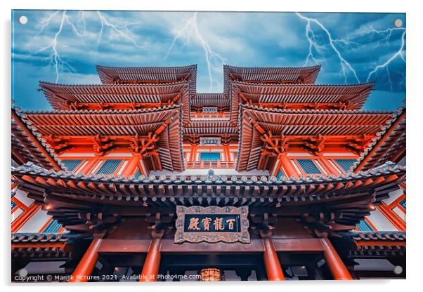 Buddha Tooth Relic Temple Acrylic by Manjik Pictures