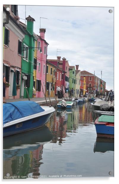 Colourful Houses, Burano Acrylic by Sam Robinson