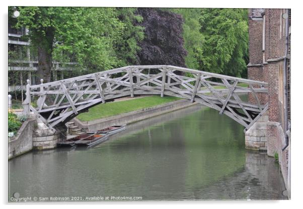 Mathematical Bridge, Cambridge Acrylic by Sam Robinson