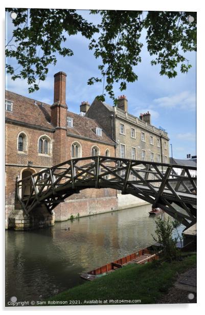 The Mathematical Bridge, Cambridge Acrylic by Sam Robinson