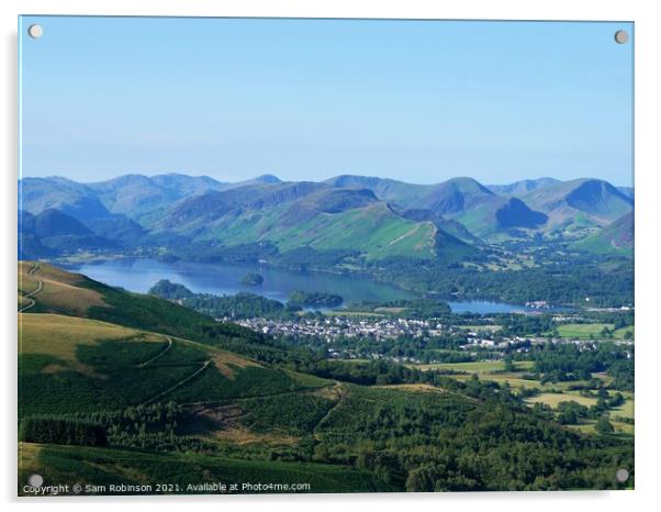 View of Keswick and Derwentwater Acrylic by Sam Robinson
