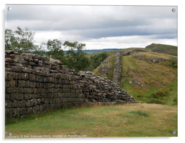A section of Hadrian's Wall, Northumberland Acrylic by Sam Robinson