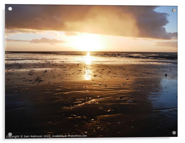 Sunset on the Sand, Hunstanton Acrylic by Sam Robinson