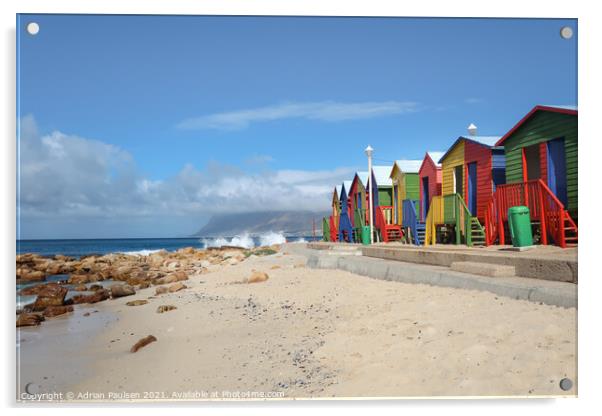 Beach huts in Cape Town Acrylic by Adrian Paulsen