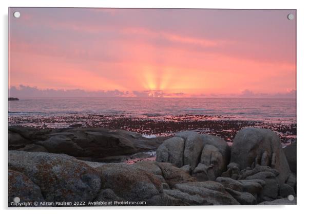 Sunset at Camps Bay Beach Acrylic by Adrian Paulsen