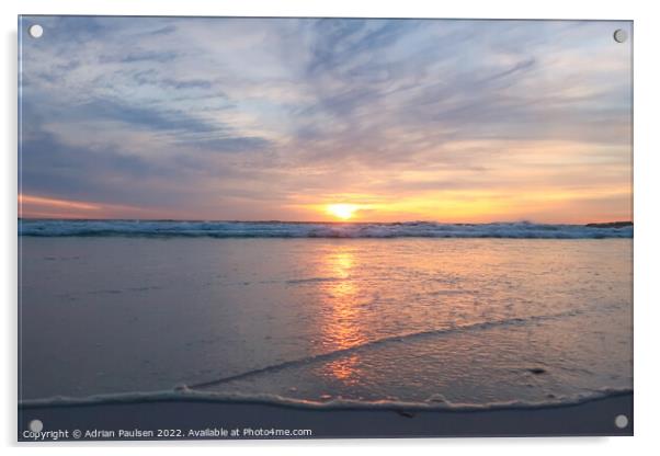 Sunset over Noordhoek Beach Acrylic by Adrian Paulsen