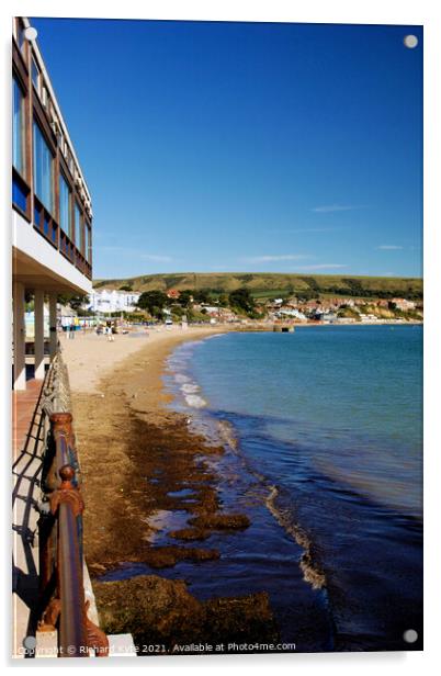 Swanage Beach, Isle of Purbeck, Dorset Acrylic by Richard J. Kyte