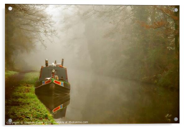 Misty morning canal side by Stewpony Locks, Staffo Acrylic by Stephen Davis