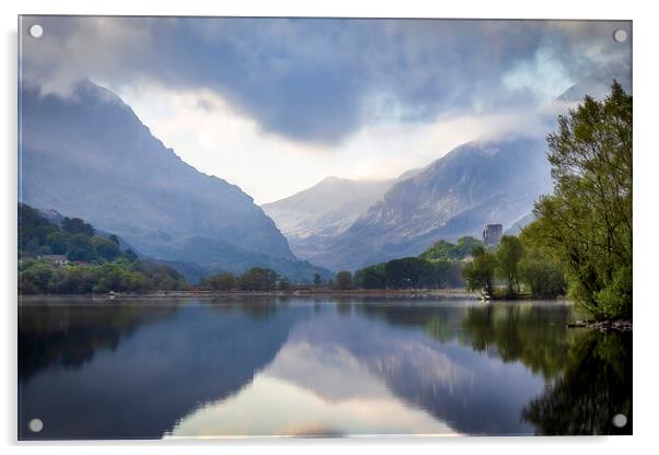 Early Morning by Llyn Padarn and Dolbadarn Castle Acrylic by Alan Le Bon