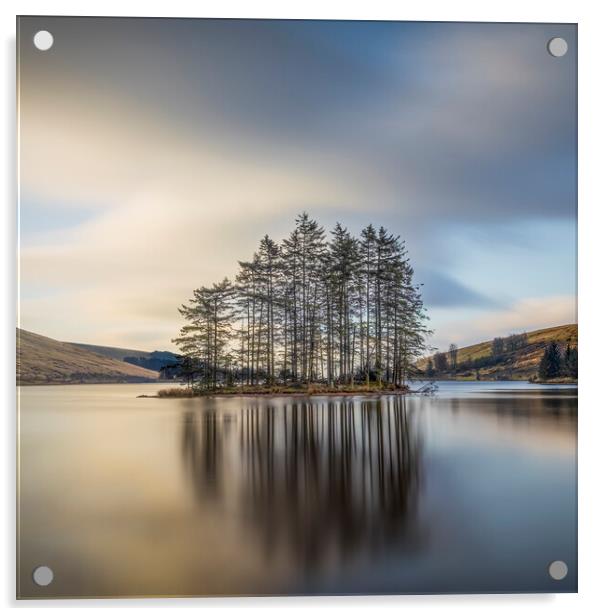Island reflection in the Brecon Beacons Acrylic by Alan Le Bon