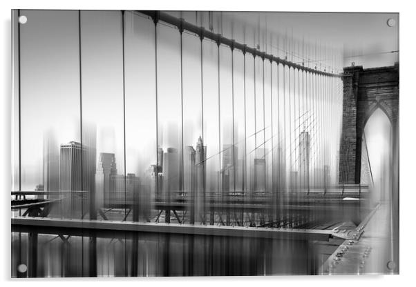 A view from the Brooklyn Bridge Acrylic by Alan Le Bon