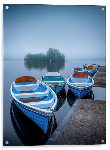 Serenity on Llangorse Lake Acrylic by Alan Le Bon