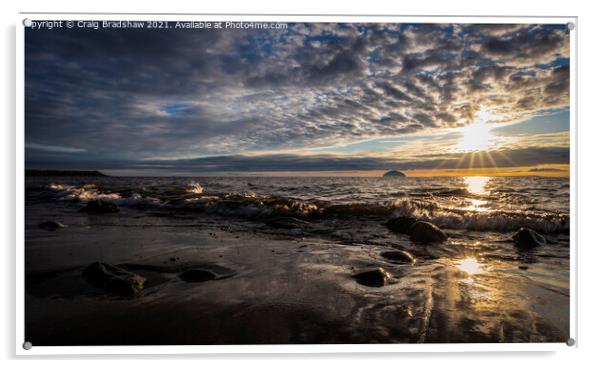 Dramatic sunset over Ailsa Craig, taken from Turnberry Beach, South Ayrshire Acrylic by Epic Sky Media
