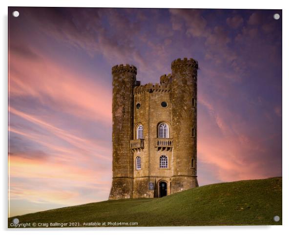 Broadway Tower on a summers evening Acrylic by Craig Ballinger
