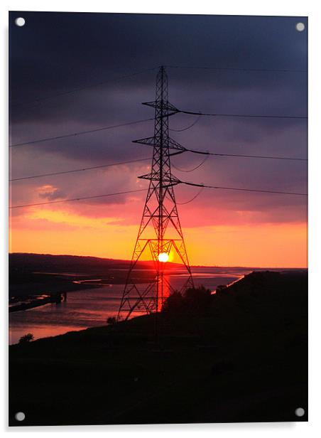 pylon sunset Acrylic by Richard Penlington
