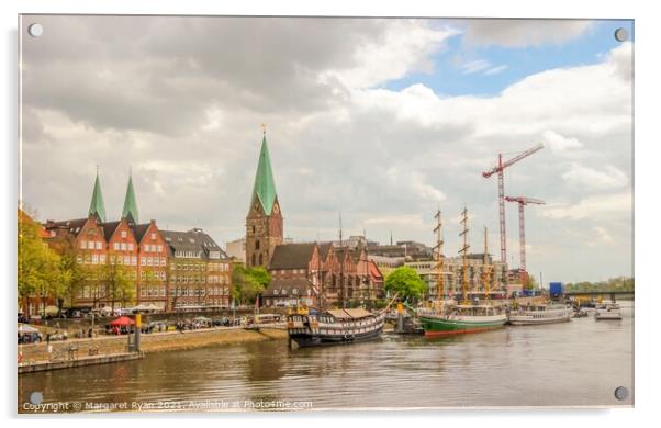 Scenic Beauty of Bremen's Waterfront Acrylic by Margaret Ryan