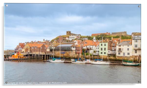 Whitby Harbour Acrylic by Margaret Ryan