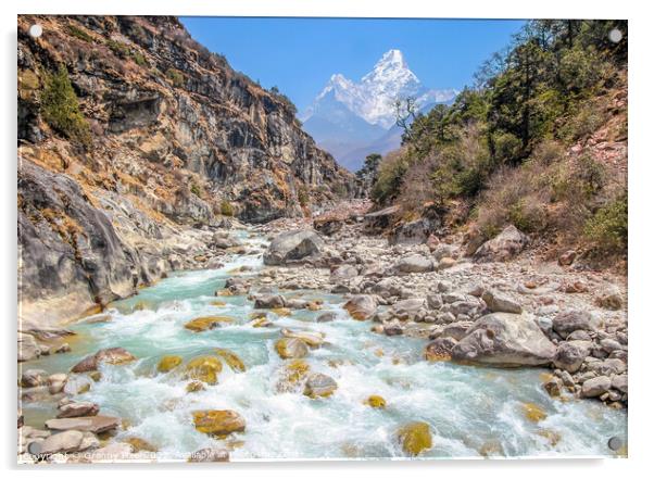 Dudh Khosi River Gorge, Himalayas Acrylic by Margaret Ryan
